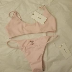 MIKOH BLUSH PINK STRING BIKINI NWTS S TOP M BOTTOM